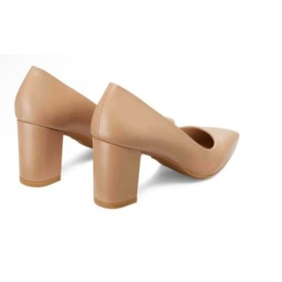 Stuart Weitzman SIze 8.5 Linsi 77MM Block Heel Leather Pumps NWOB. - Picture 6 of 11